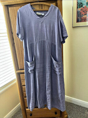 Coldwater Creek Linen Dress Linen Maxi Dress Lilac Large